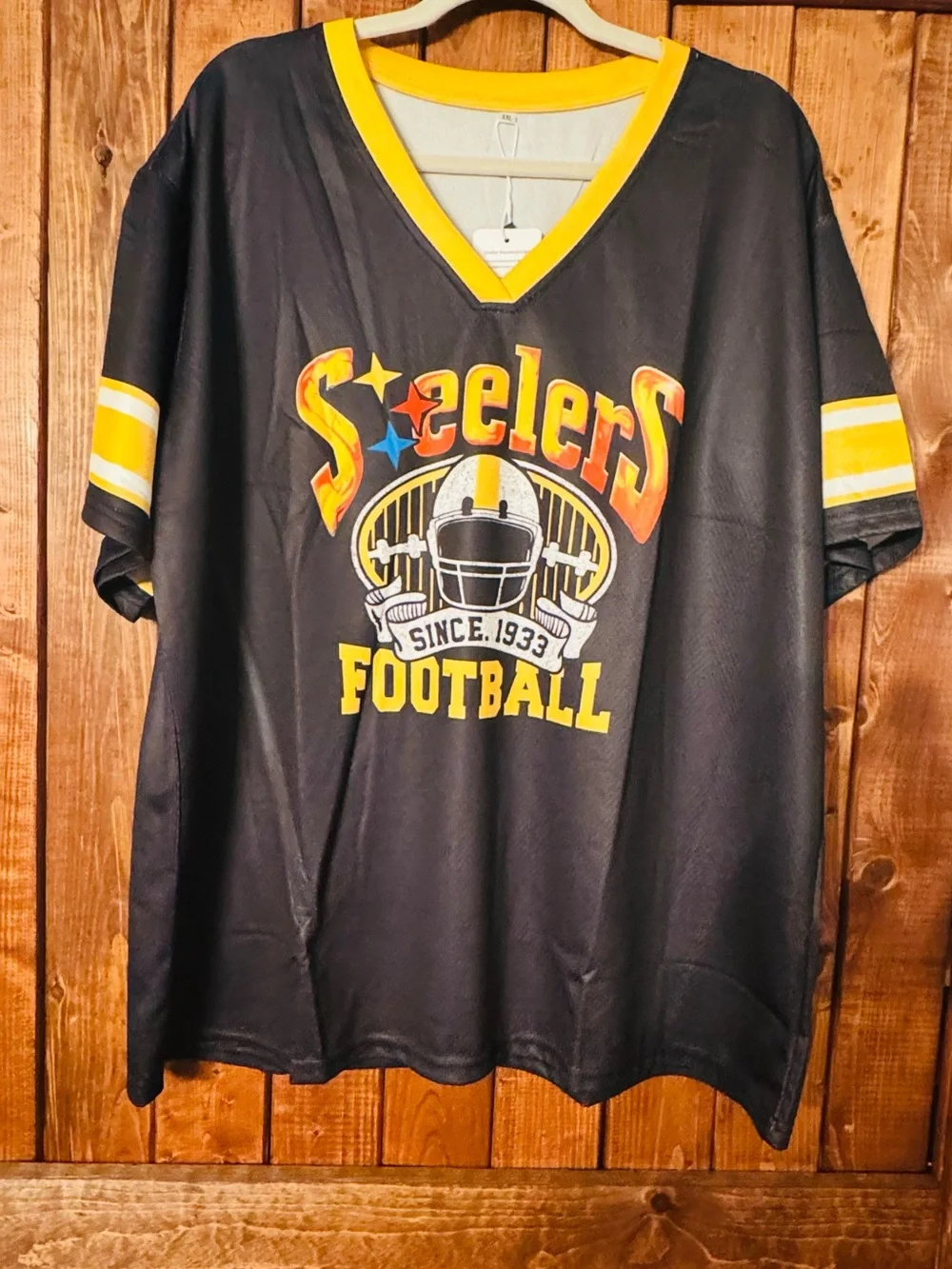 Steelers Women’s Black & Gold Football Tee
